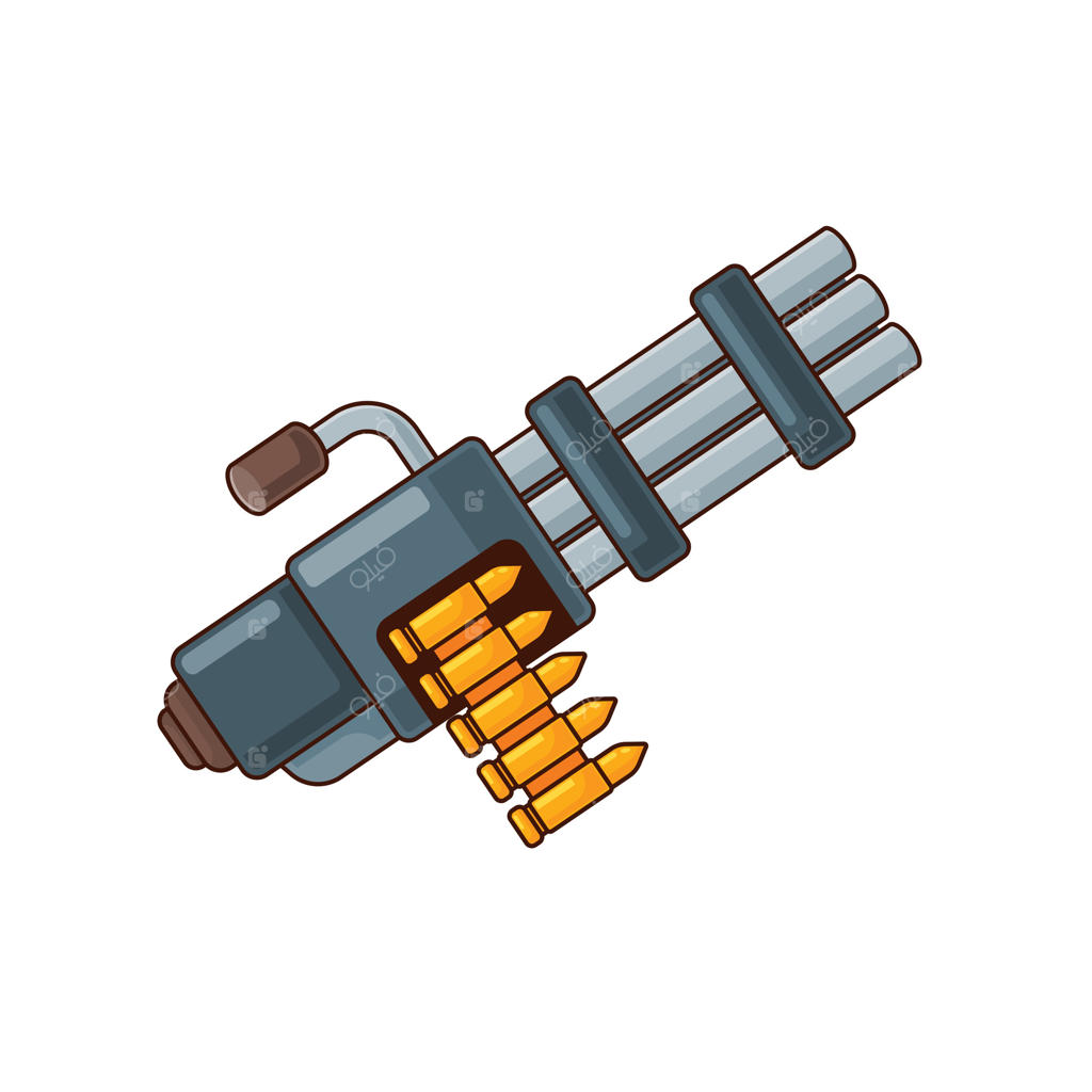 تصویر کارتونی از مسلسل سنگین