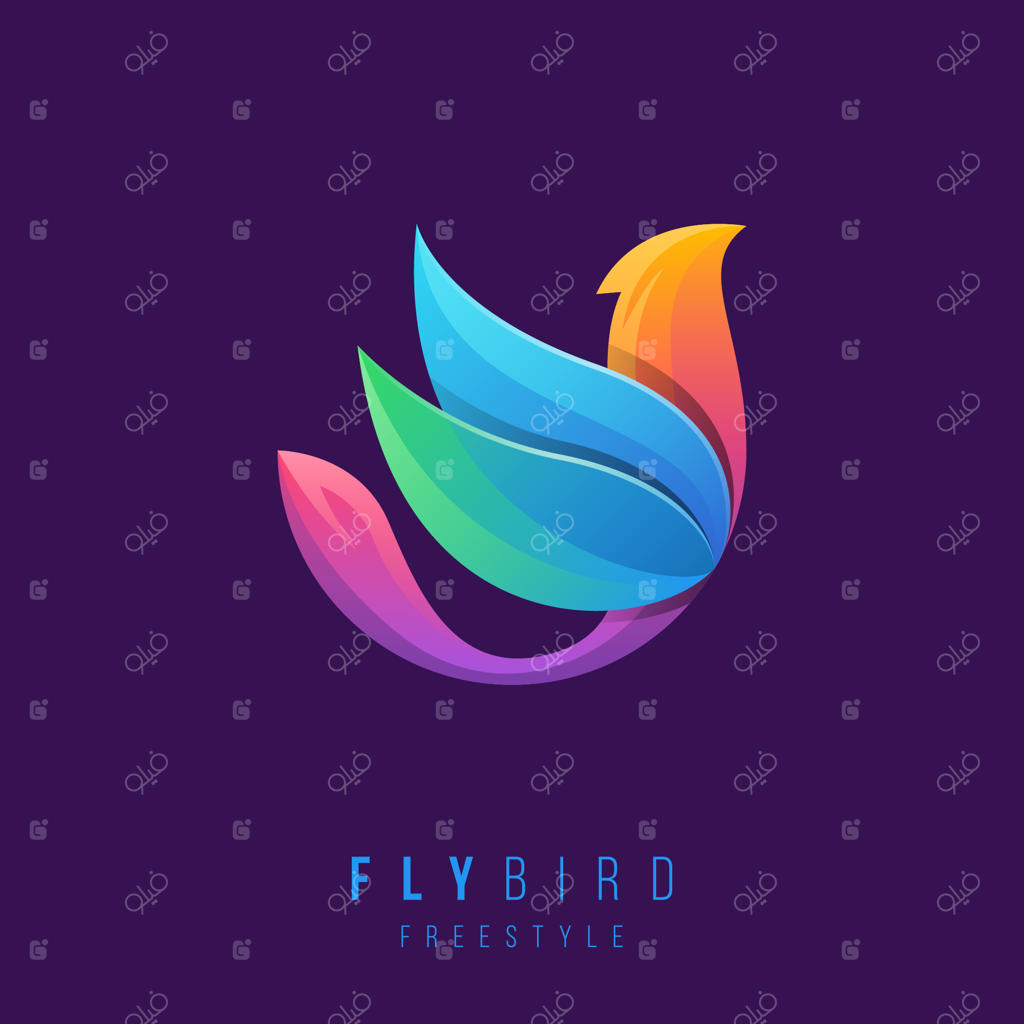 لوگوی خلاقانه پرنده با رنگ‌های گرادیان.
