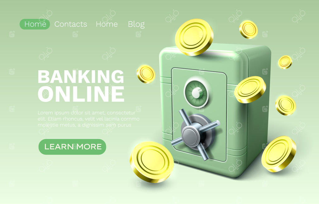 گاوصندوق سبز با سکه‌هایی که از آن بیرون می‌ریزند.