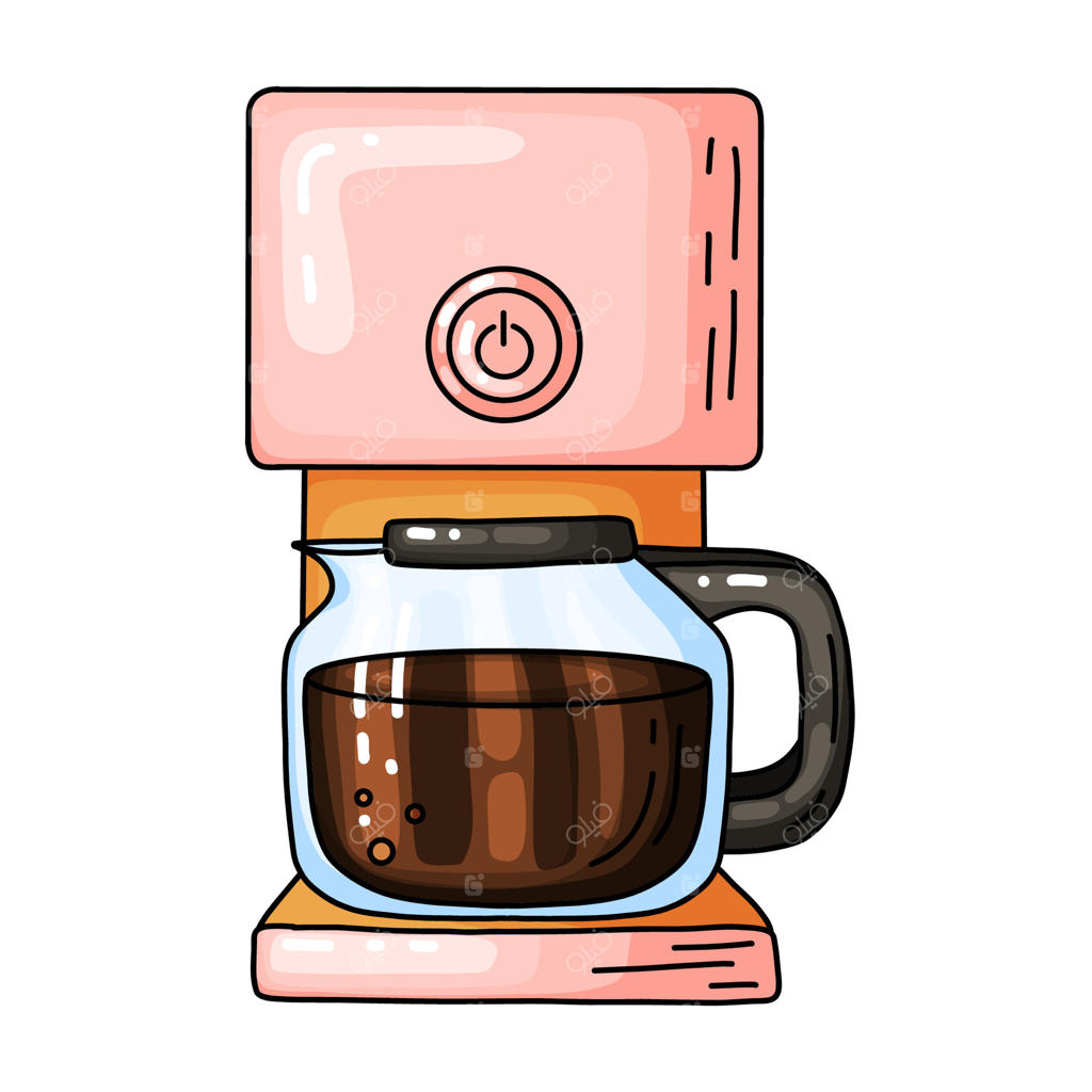 تصویر دست‌کشیده قهوه‌ساز قطره‌ای