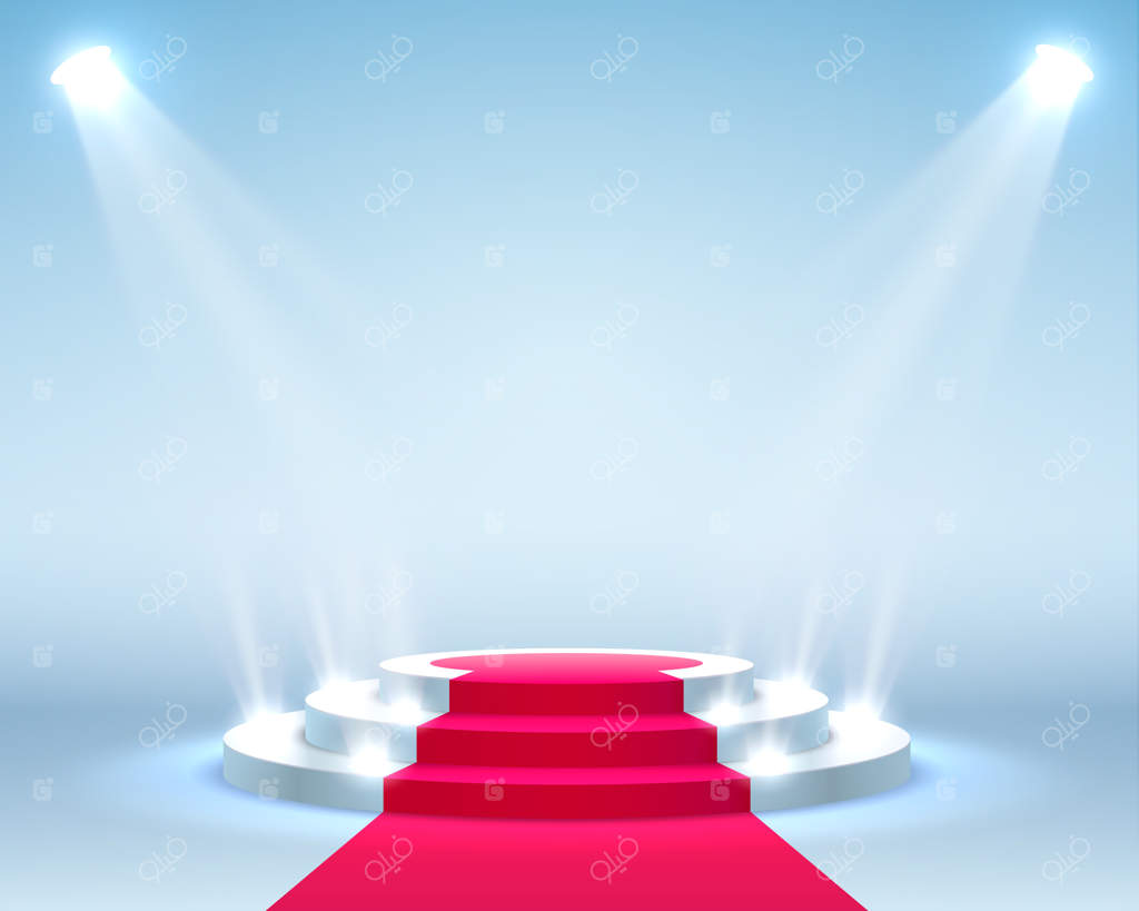 صحنه‌ای مجلل با نورپردازی برای مراسم اهدای جوایز