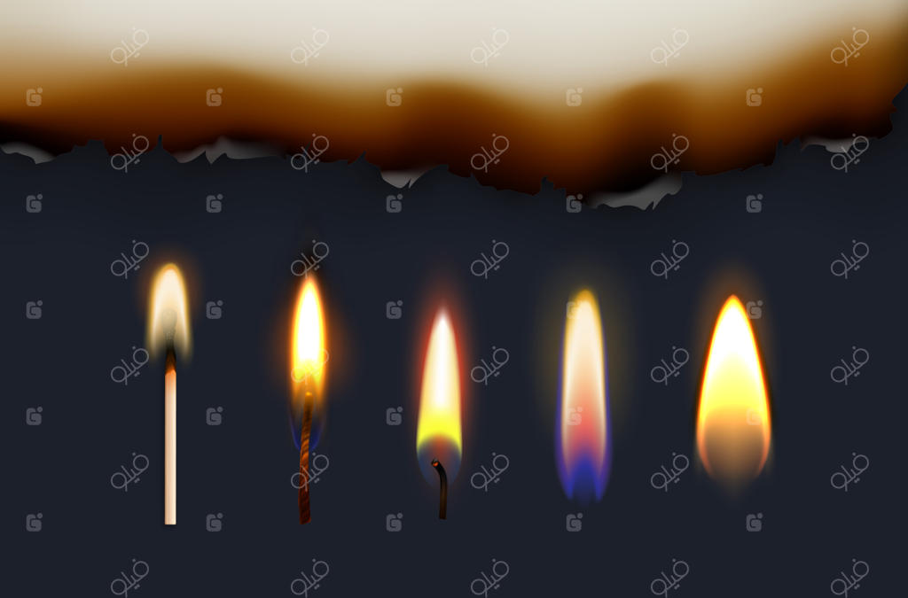 تصویر کبریت‌های شعله‌ور