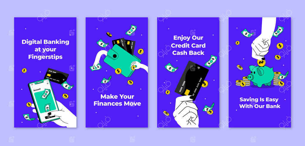 قالب استوری اینستاگرام برای کسب‌وکار بانکی