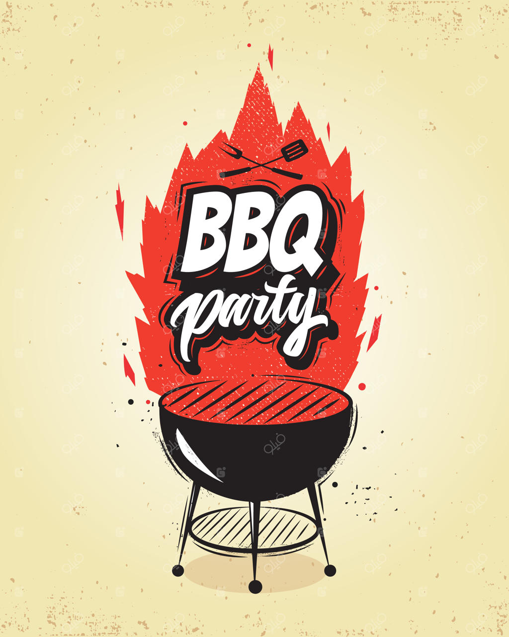 پوستر مهمانی کباب‌پزی تابستانی