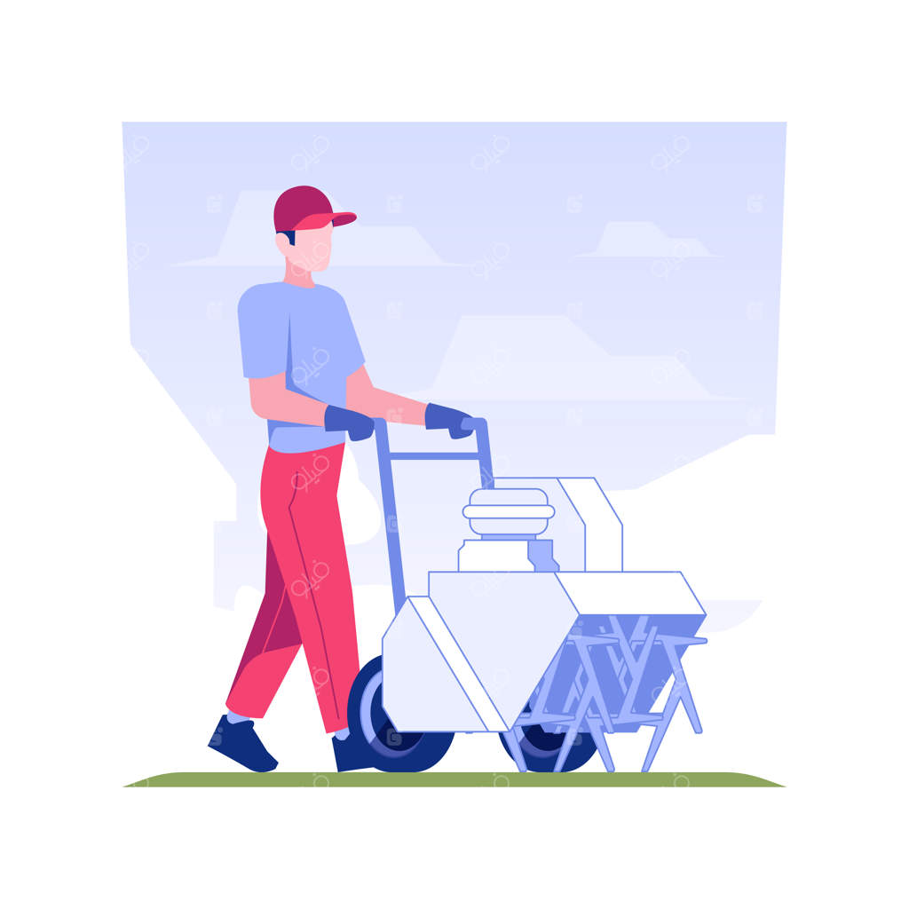 هوا دهی چمن: مفهوم مجزا - تصویر وکتور