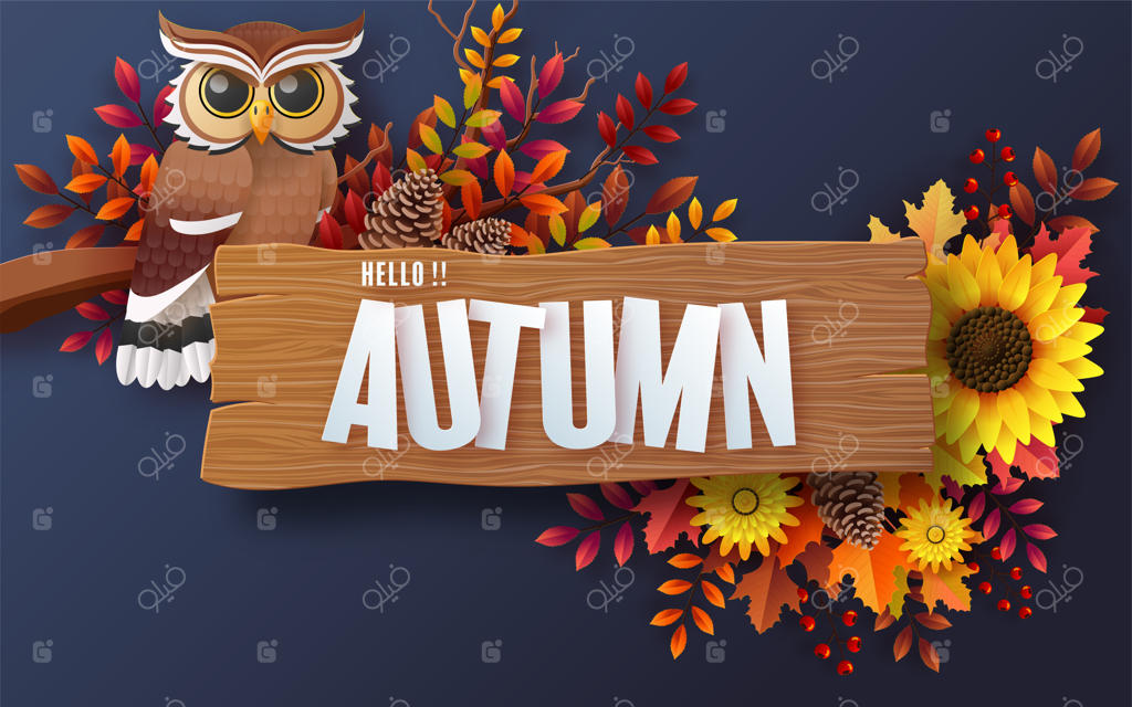 پس زمینه فصل تعطیلات پاییزی با برگ‌های رنگارنگ پاییز