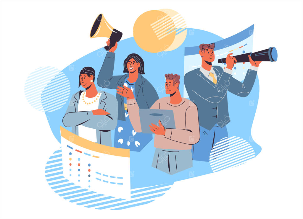 مفهوم همکاری و شراکت تجاری با تیمی حرفه‌ای و متخصص