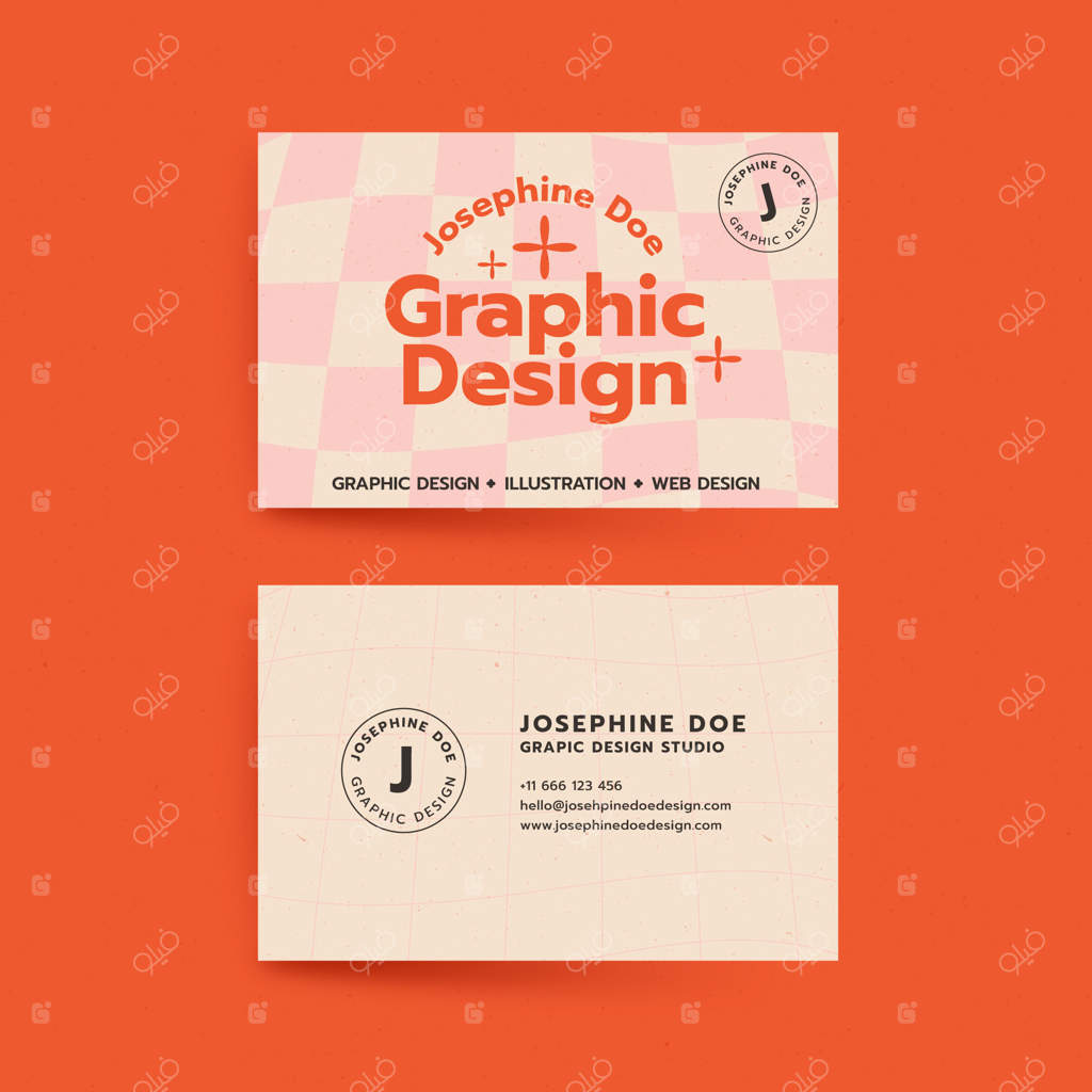 کارت ویزیت قدیمی با طراحی دستی