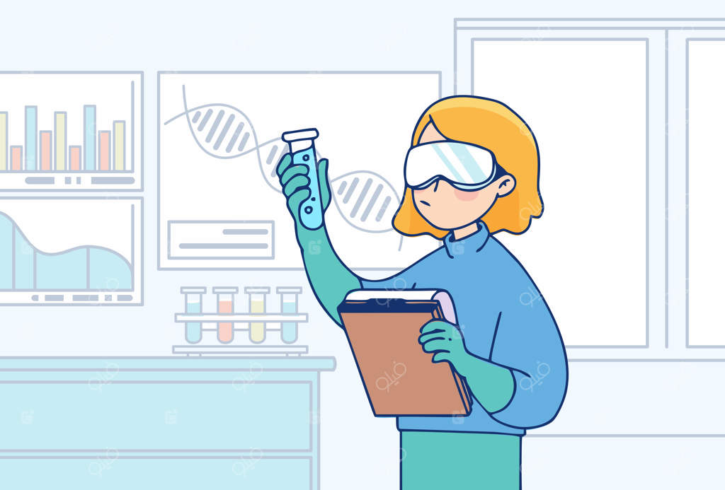 تصویر مفهوم خدمات پزشکی: دکتر در حال نگه داشتن لوله آزمایش