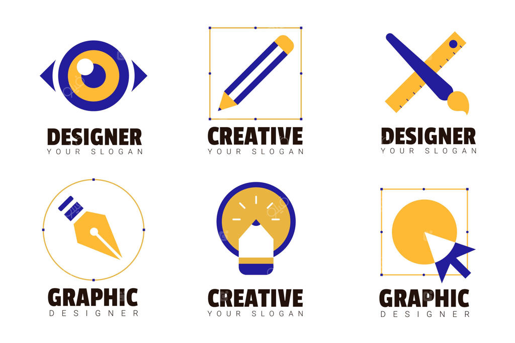 مجموعه لوگوهای تخت طراح گرافیک