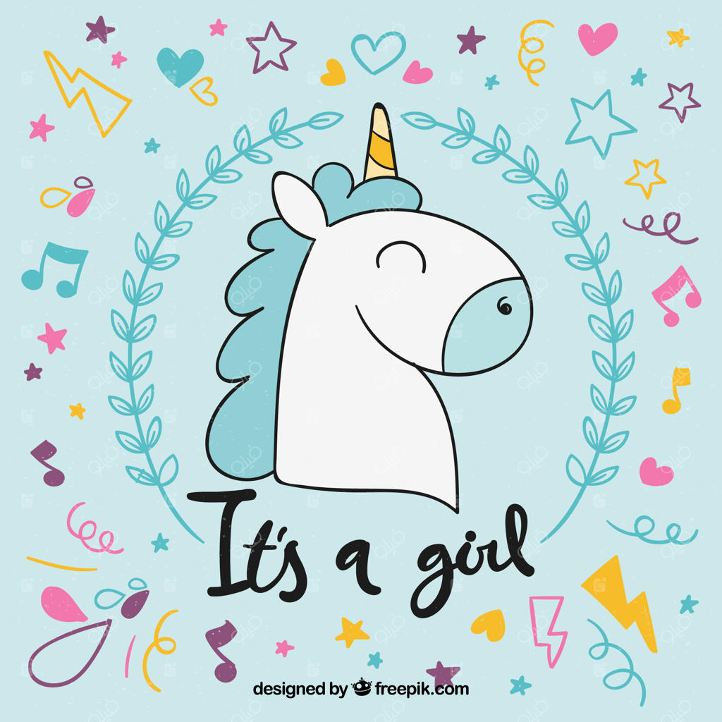 تصویر پس‌زمینه دختر بچه با طراحی دستی