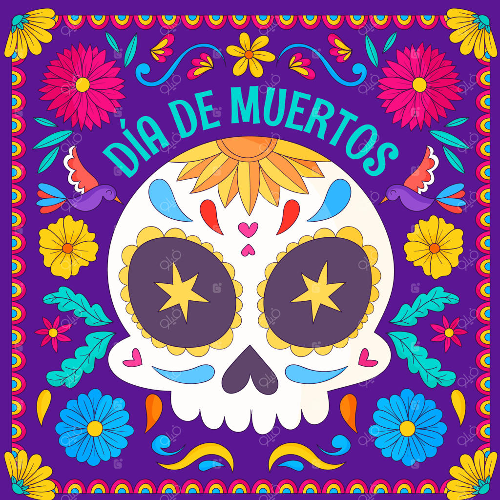 تصویرسازی دستی برای جشن روز مردگان