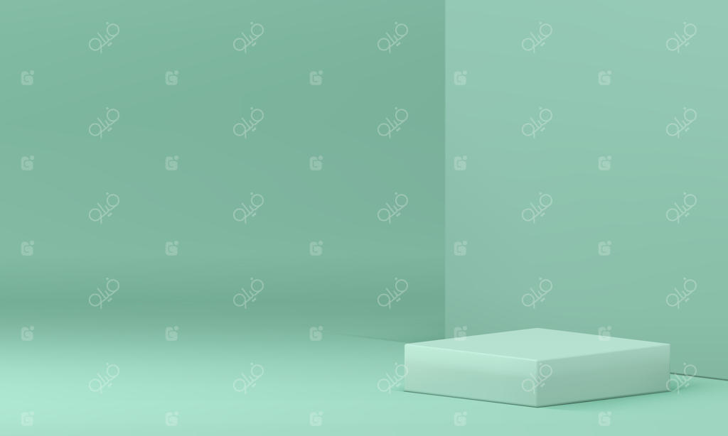 ماکت سه‌بعدی فضای سبز نمایش محصولات آرایشی