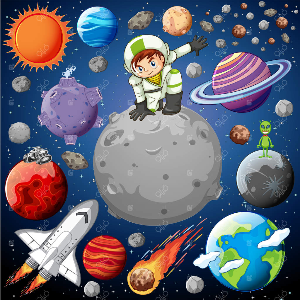 مجموعه‌ای از اجرام فضایی در فضا