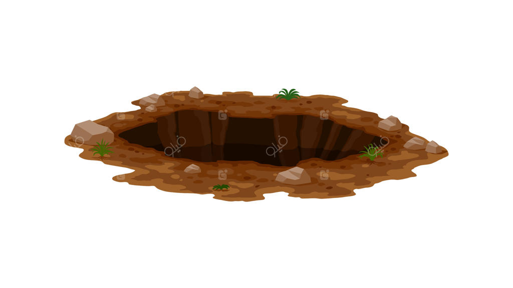 گودال و لانه‌ی خاکی در باغ، مزرعه یا جنگل