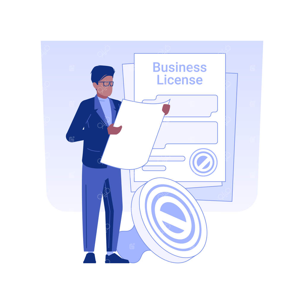 مجوز کسب و کار - تصویرسازی مفهومی وکتور
