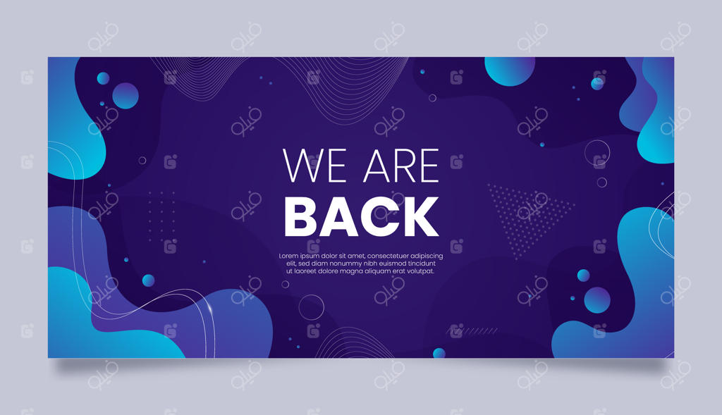 بنر افقی با طرح گرادینت مایع