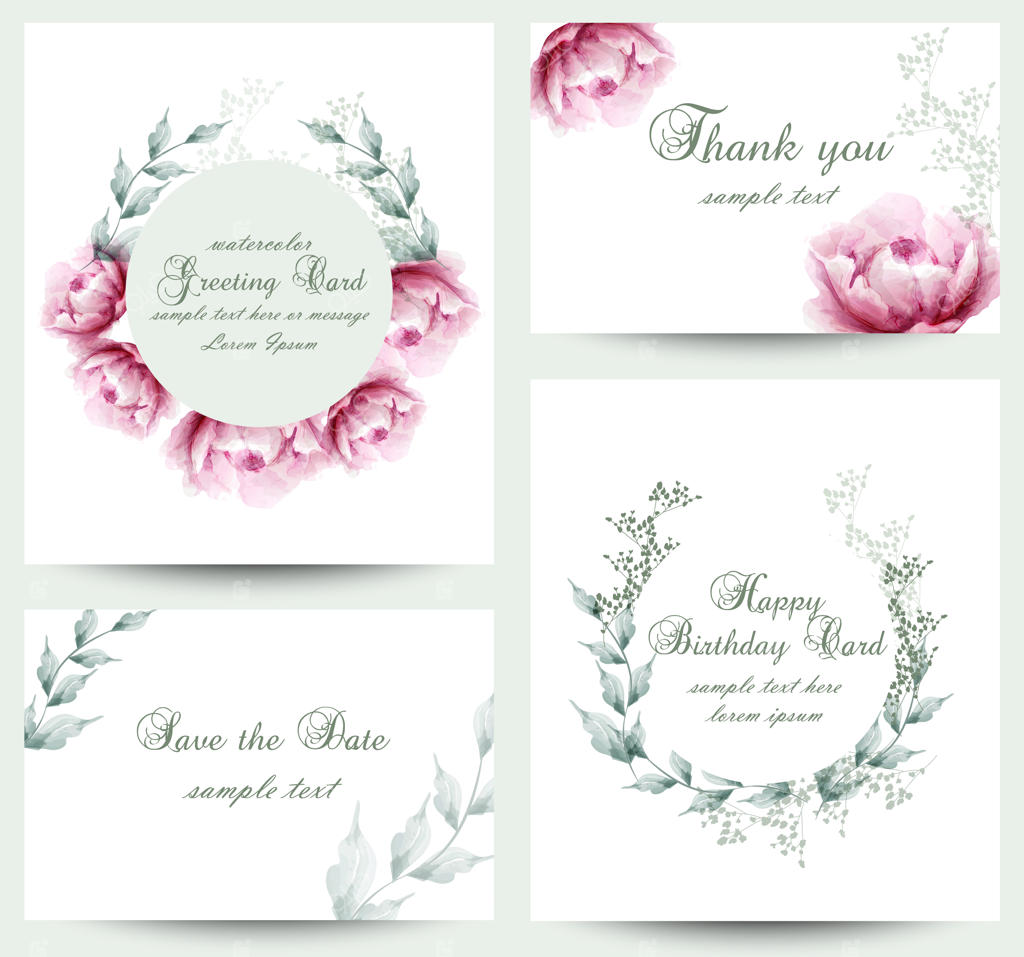 مجموعه کارت‌های شکوفه گل صد تومانی آبرنگی