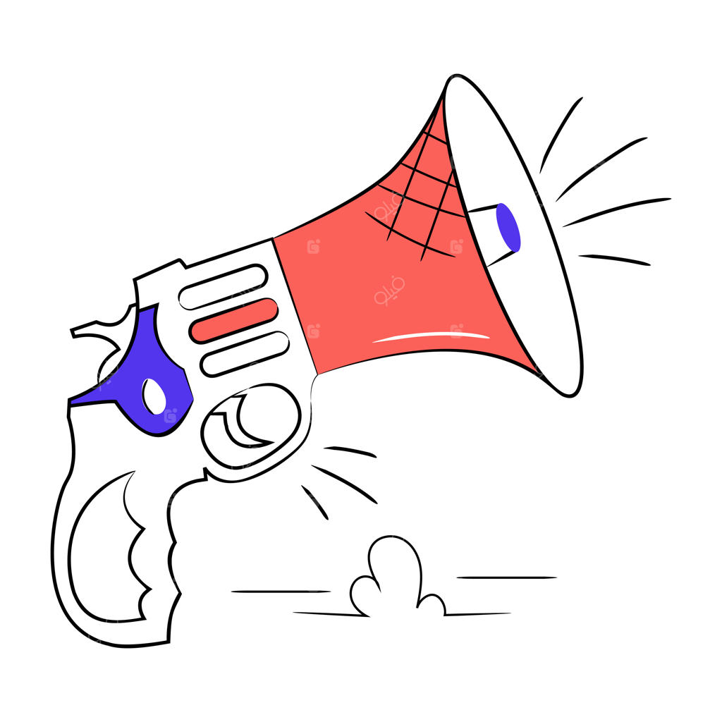 تصویر وکتوری بلندگو با دسته تفنگ