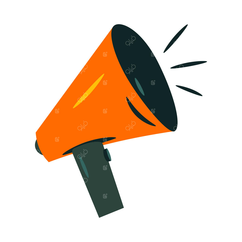 آیکون بلندگو به صورت مسطح و رنگی کامل