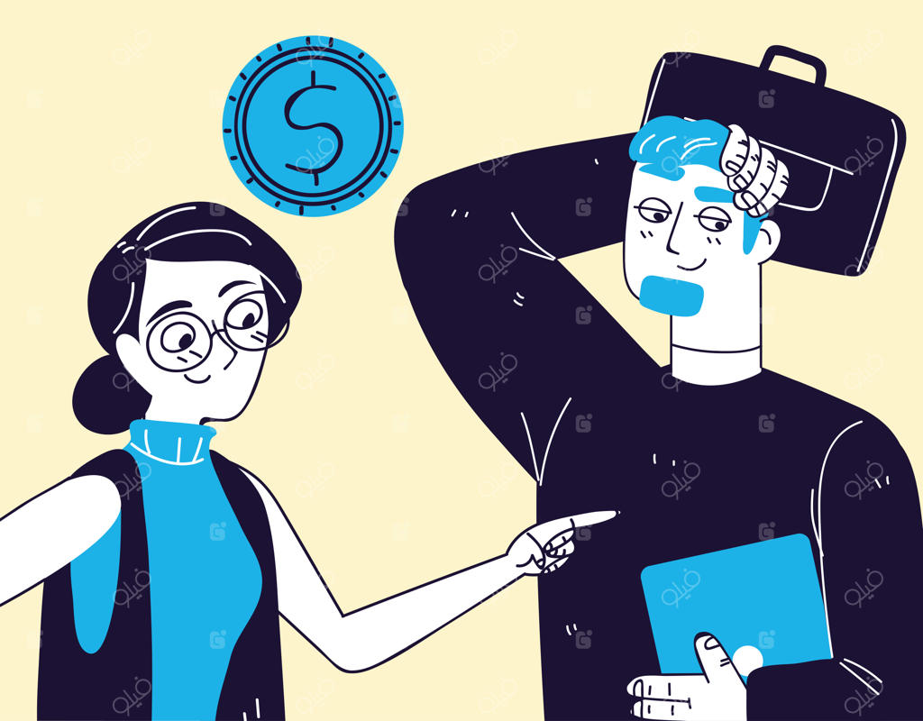 افراد تجاری در حال کار