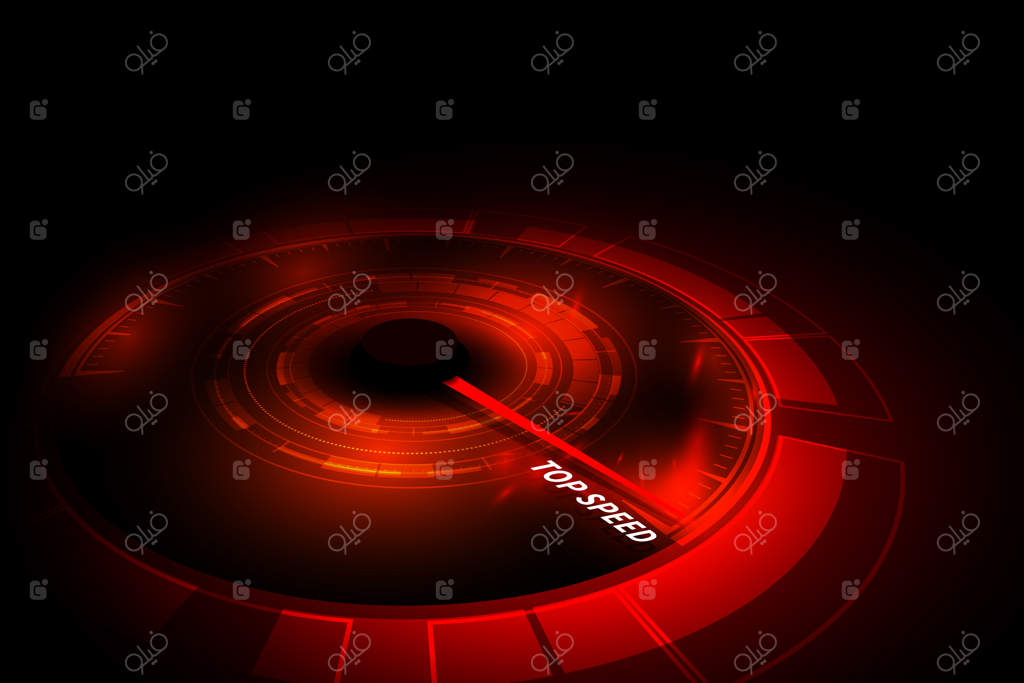 پس‌زمینه حرکت سریع با سرعت‌سنج خودروی سریع