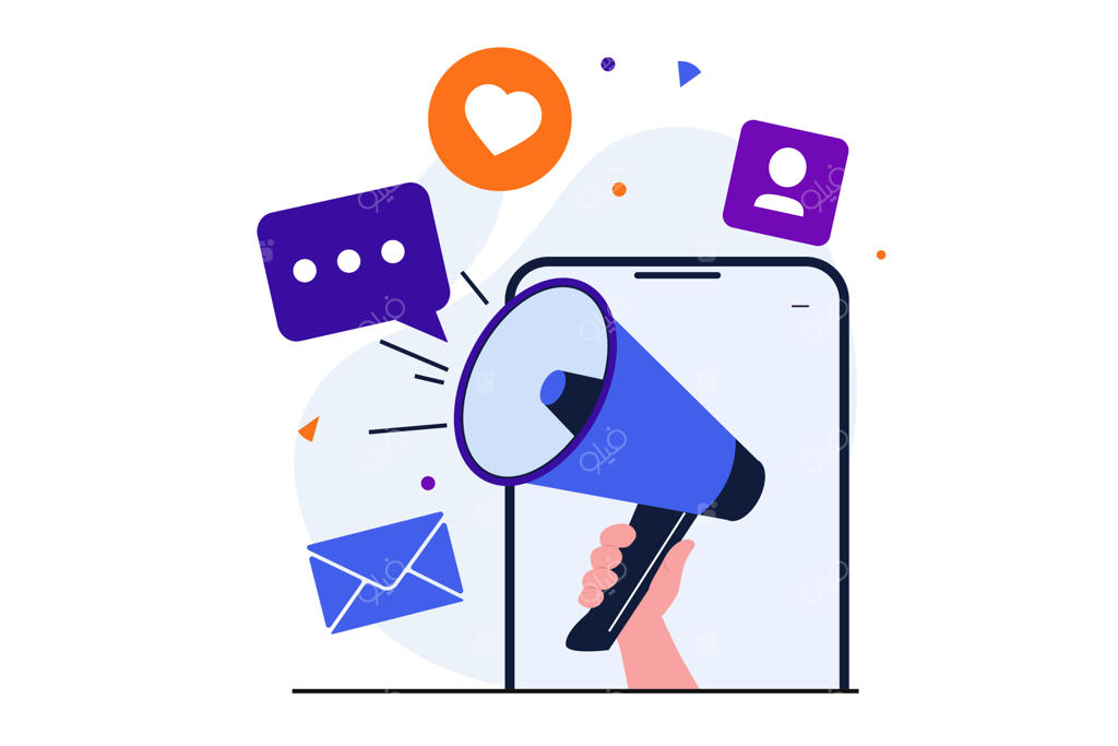 طرح مدرن بازاریابی دیجیتال برای طراحی بنر وب، کمپین تبلیغاتی و ترویج آنلاین