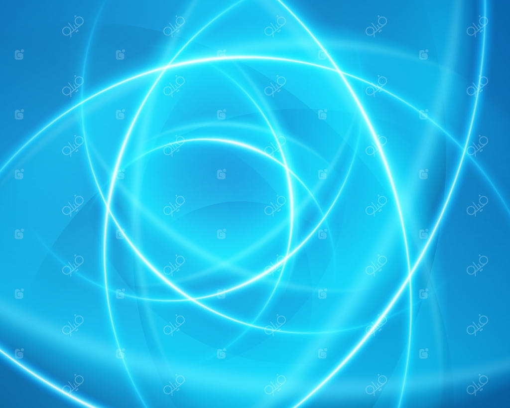 پس‌زمینه آبی انتزاعی با دایره‌های هم‌پوشان