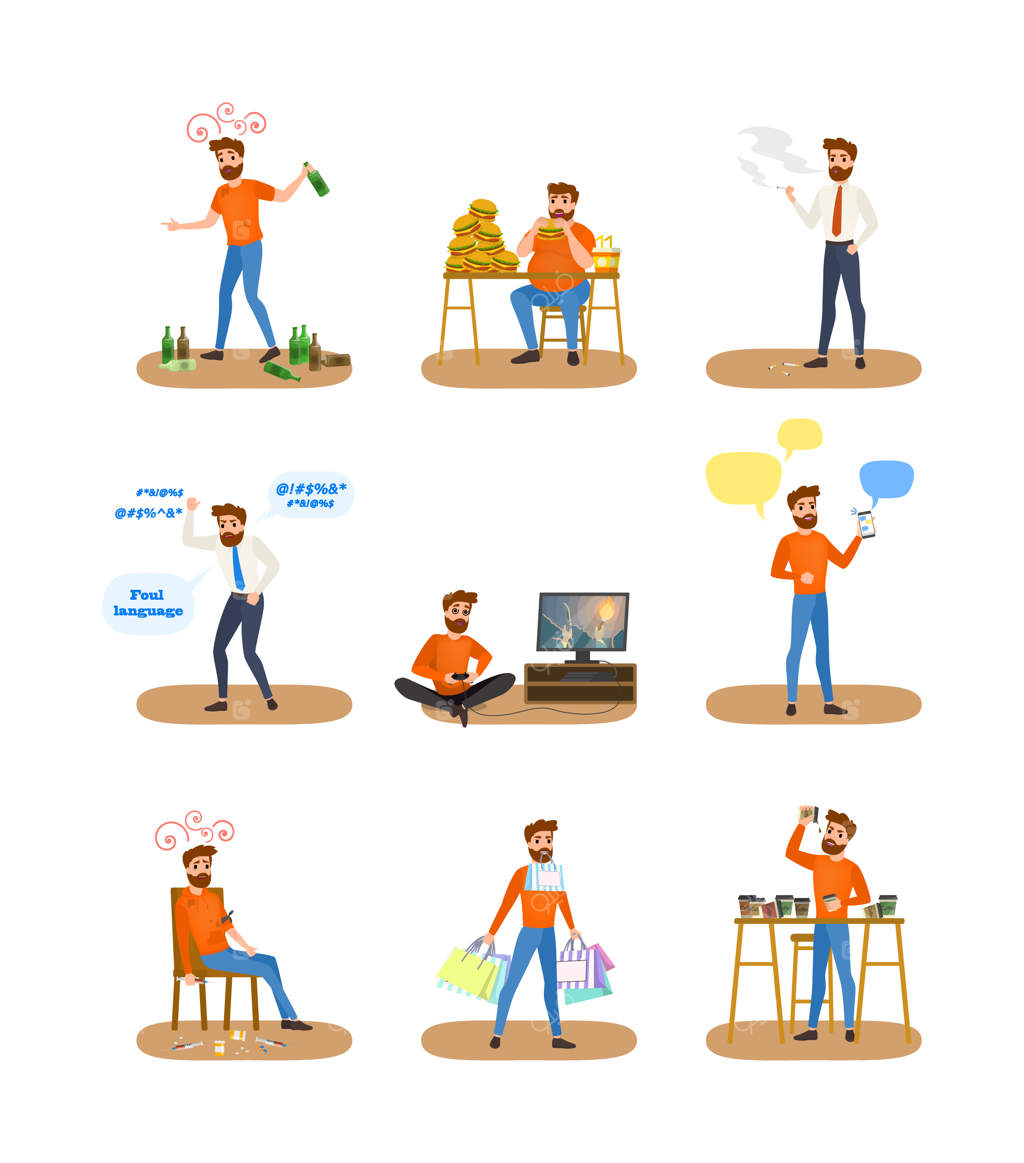 مردی با عادات ناپسند: اعتیاد به الکل و قهوه