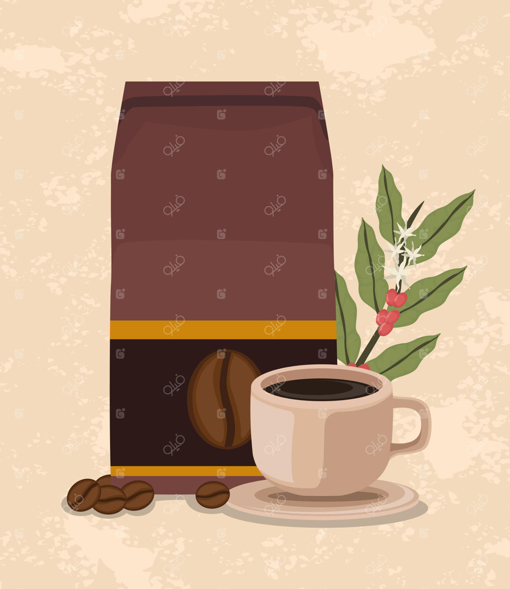 کیسه و فنجان قهوه