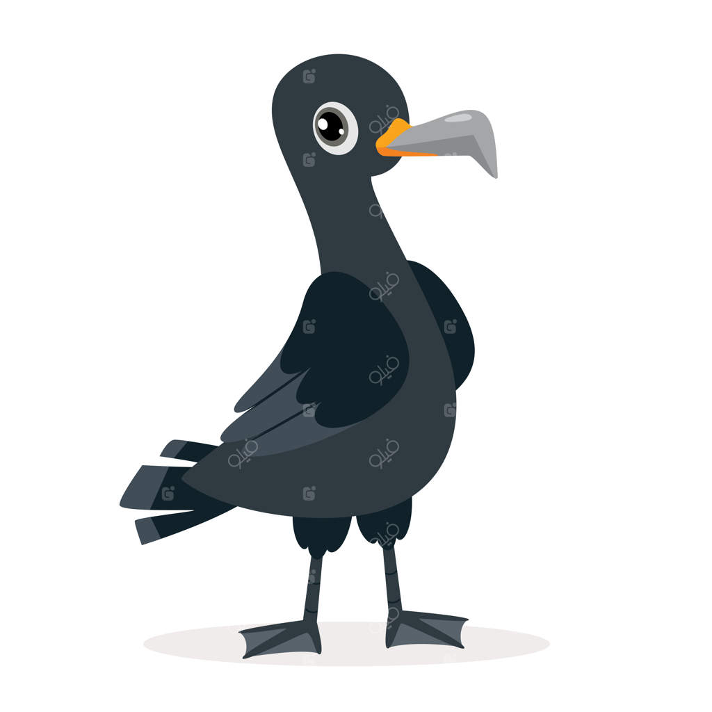 نقاشی کارتونی از یک قرقاول دریایی