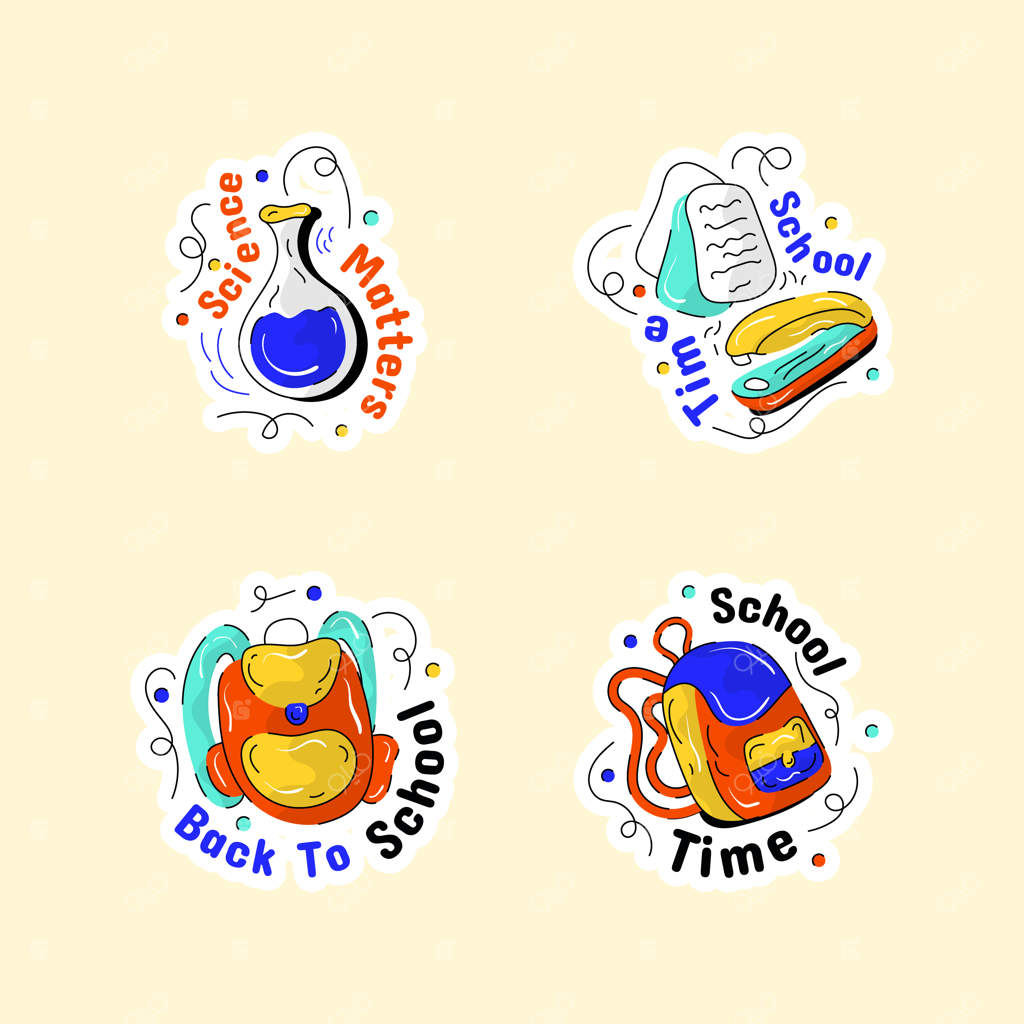 مجموعه برچسب‌های آموزشی دست‌ساز