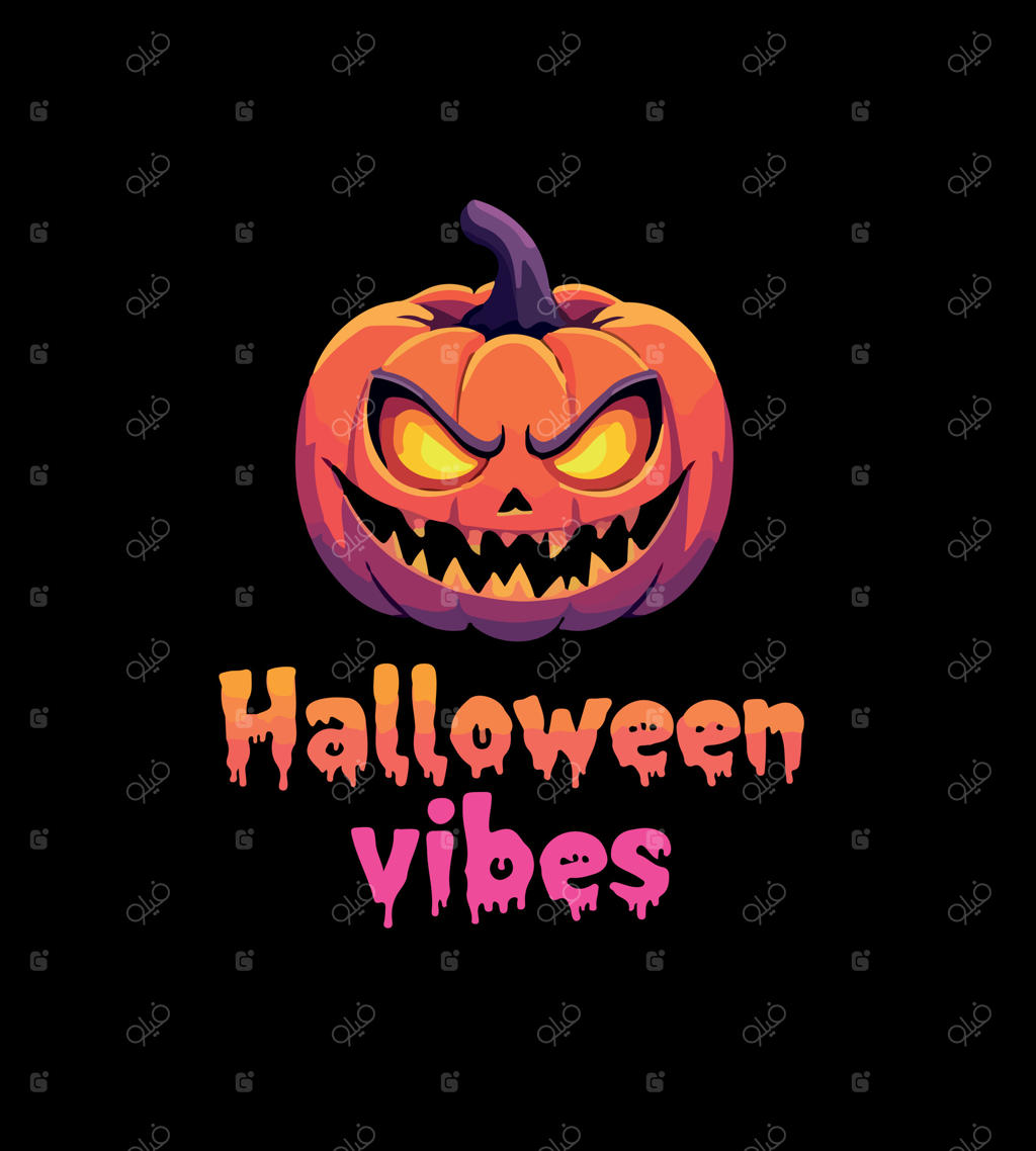 کدو تنبل هالووین با نوشته استایل روح هالووین