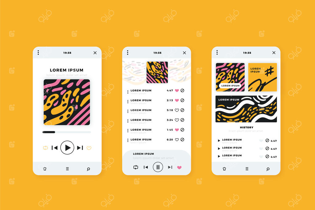 رومیزی گوشی هوشمند با پخش‌کننده موسیقی