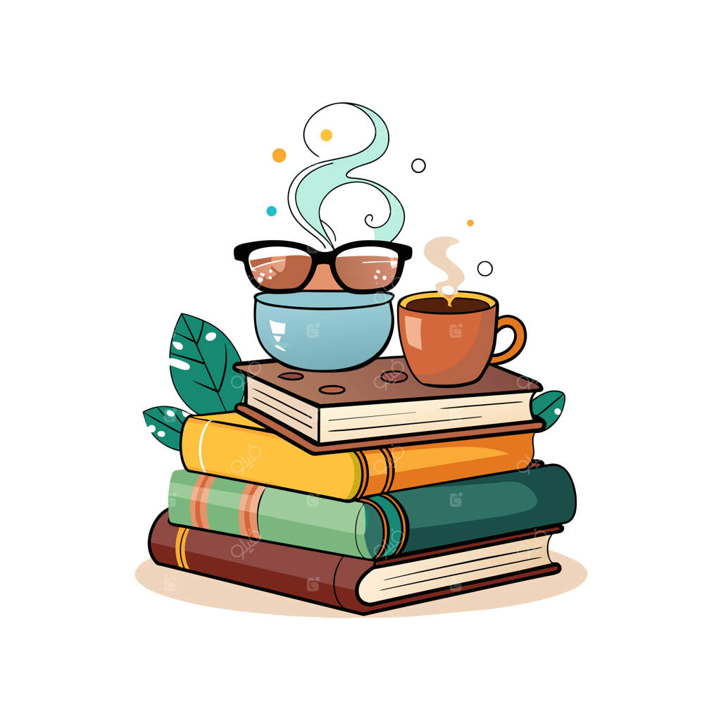 یک فنجان قهوه و انبوهی از کتاب‌ها