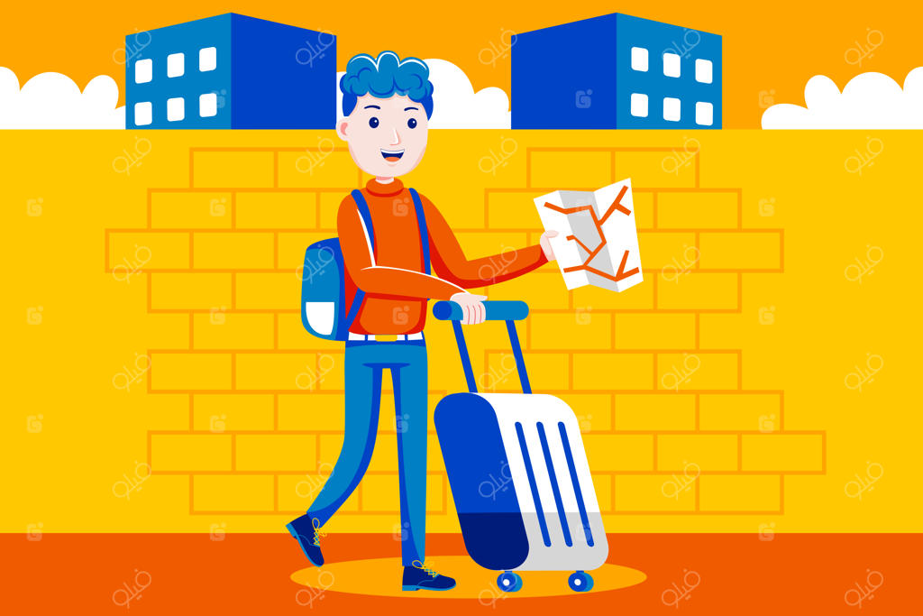 مرد جوان سرخوش در جستجوی مقصد