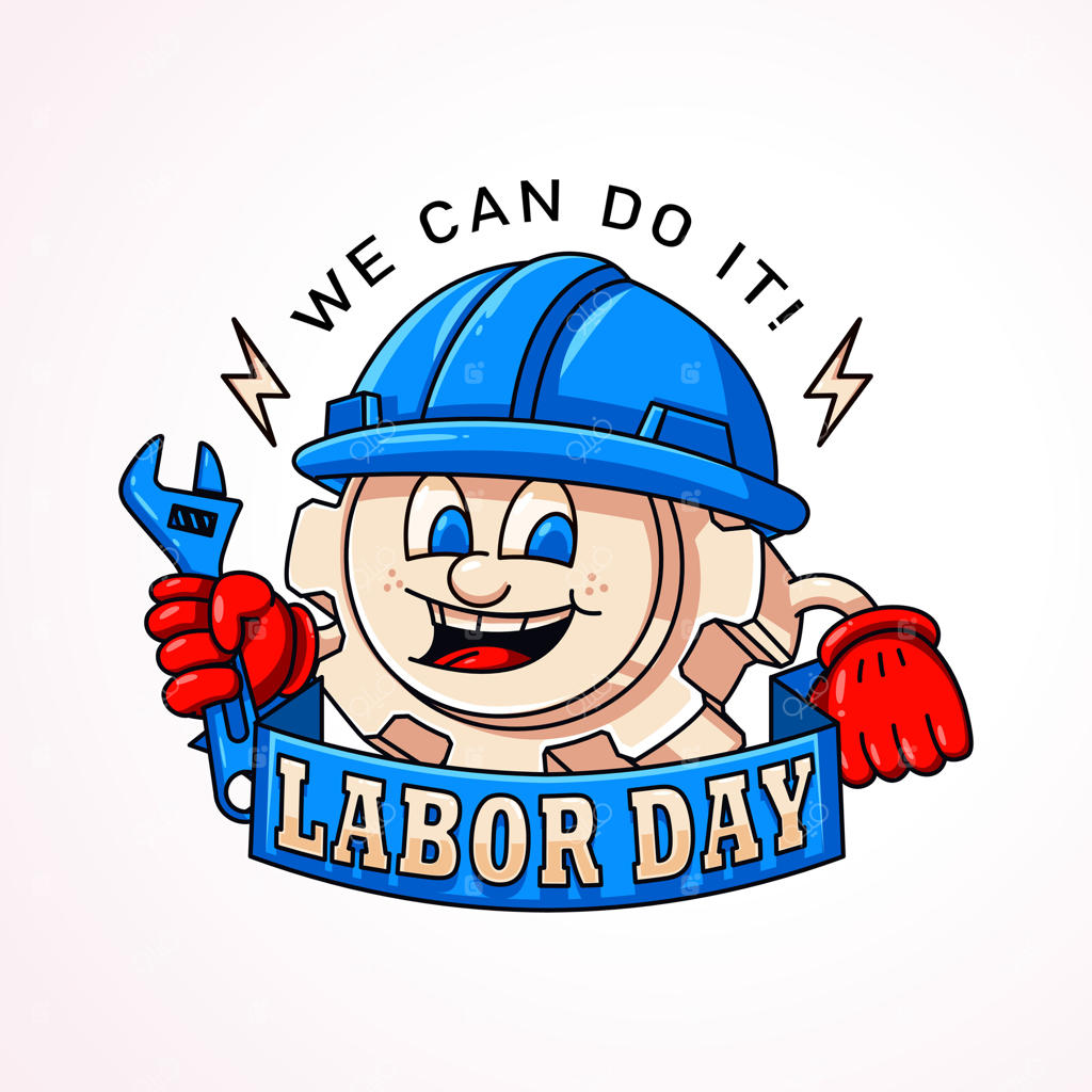 روز کارگر. گربه‌ی ماشینی با آچاری در دست. مناسب برای لوگو، تی‌شرت، برچسب و پوستر