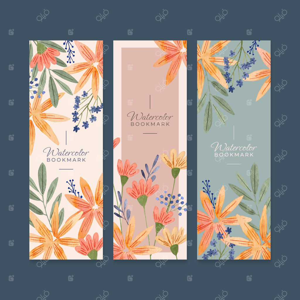 طرح نشانگر کتاب آبرنگی