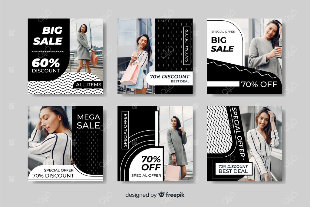 مجموعه پست‌های اینستاگرام فروش ویژه پوشاک با تخفیف‌های متنوع