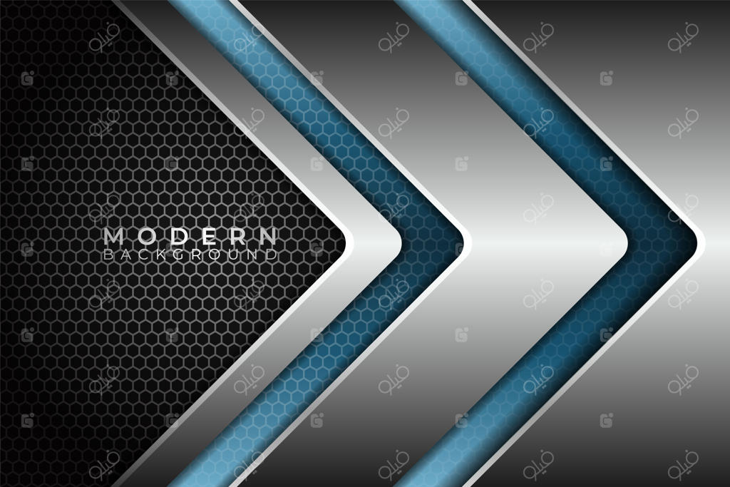 فلش براق و مدرن فلزی به رنگ آبی و نقره‌ای با پس‌زمینه تیره