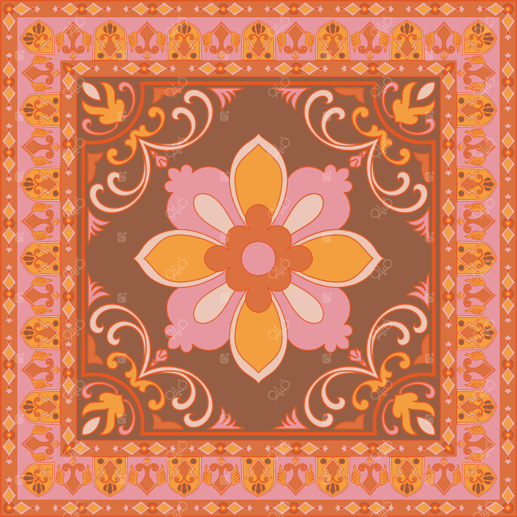 کاشی‌ها، فرش‌ها، شال‌ها و طرح‌های گل‌مانند ماندالا