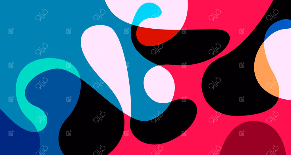 طراحی هندسی مایع انتزاعی با امواج گرادینت و الگوی باتیک اندونزیایی وکتور иллюстрация