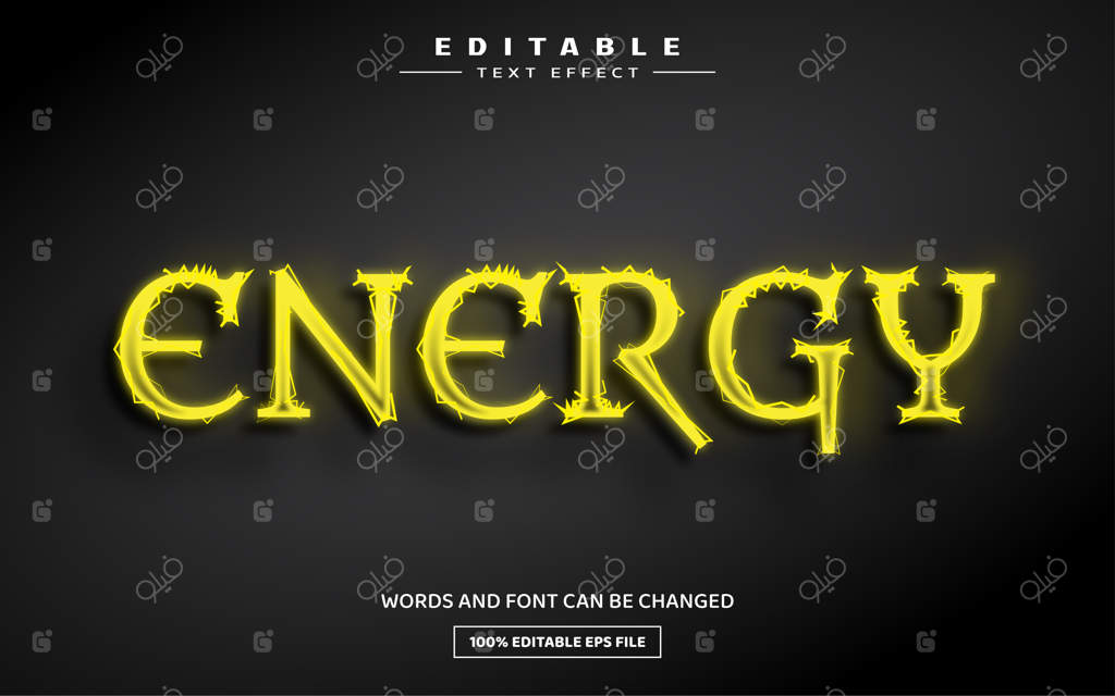 قالب افکت متن قابل ویرایش انرژی 3D