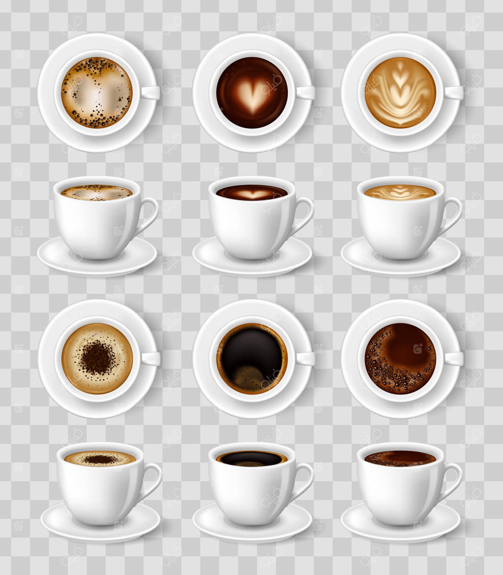 ماگ قهوه واقعی: کاپوچینو، آمریکانو، اسپرسو و موکا لاته سه‌بعدی