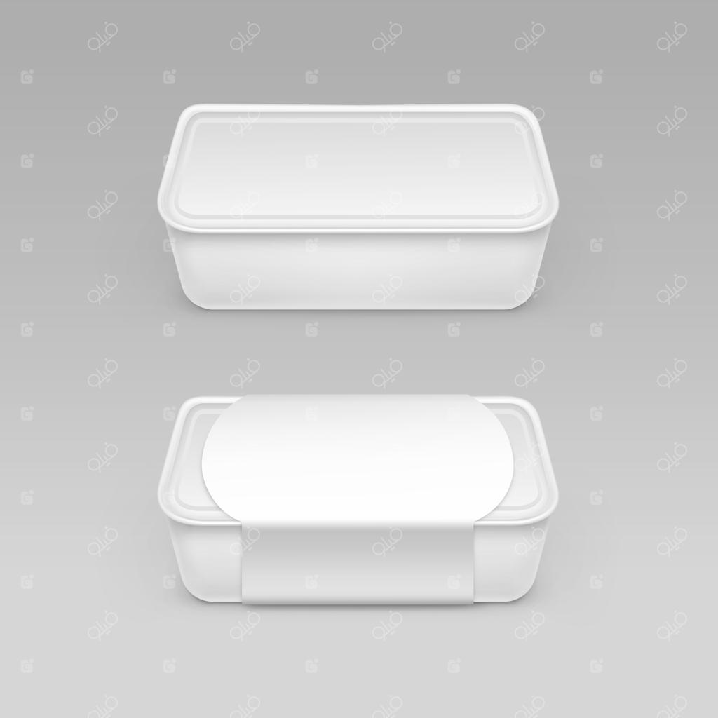 ظرف پلاستیکی سفید وکتوری برای بسته‌بندی مواد غذایی