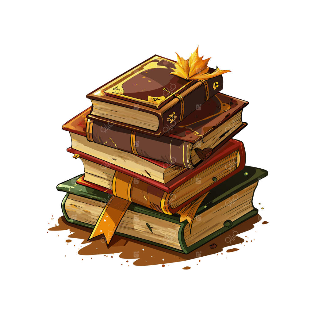 تصویرسازی وکتوری از مفهوم دسته‌ای از کتاب‌ها