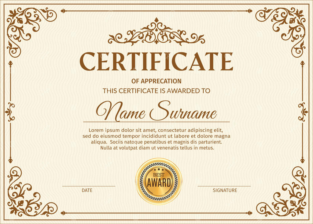 گواهی دریافت دیپلم با قاب طلایی قدیمی