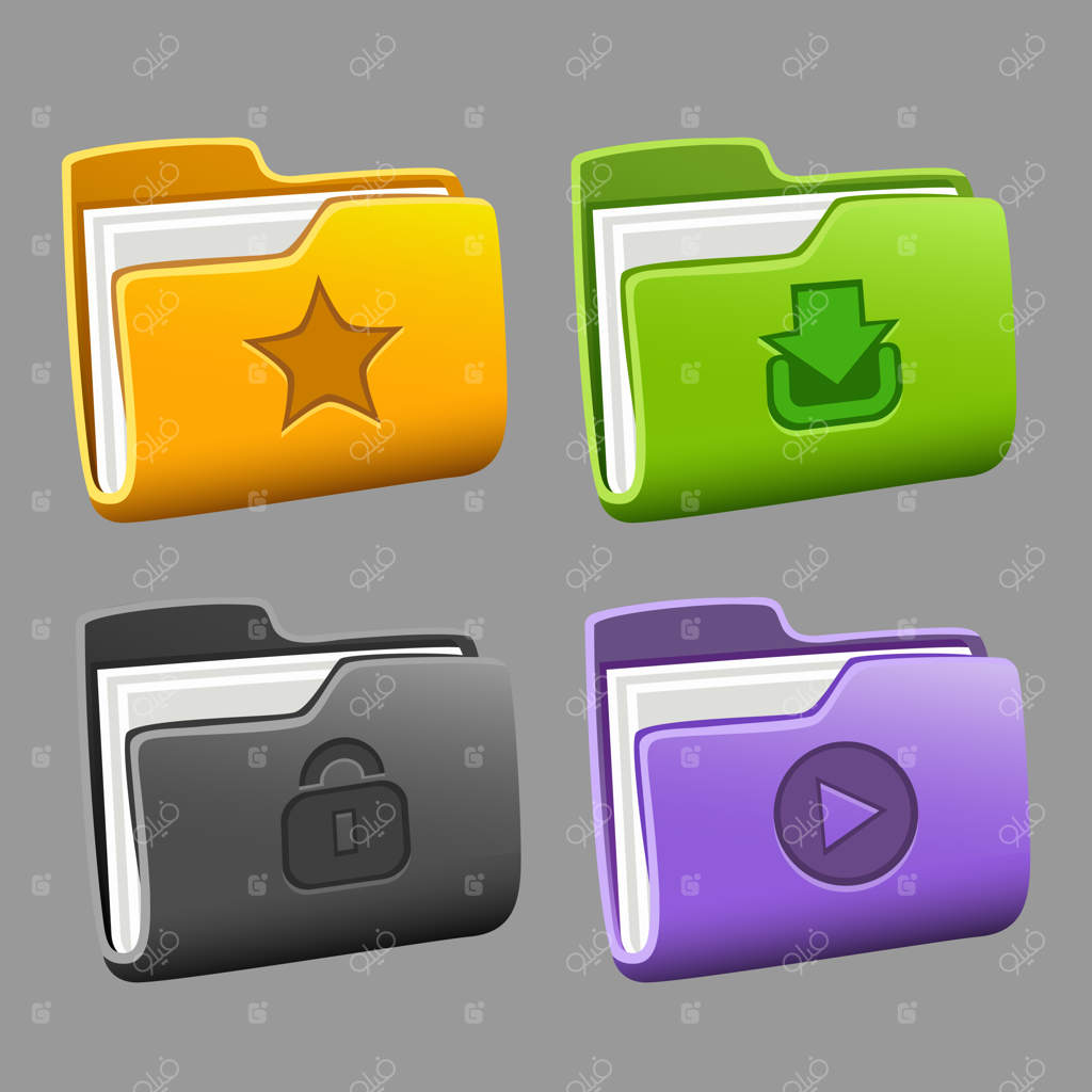 مجموعه آیکون‌های پوشه‌ها