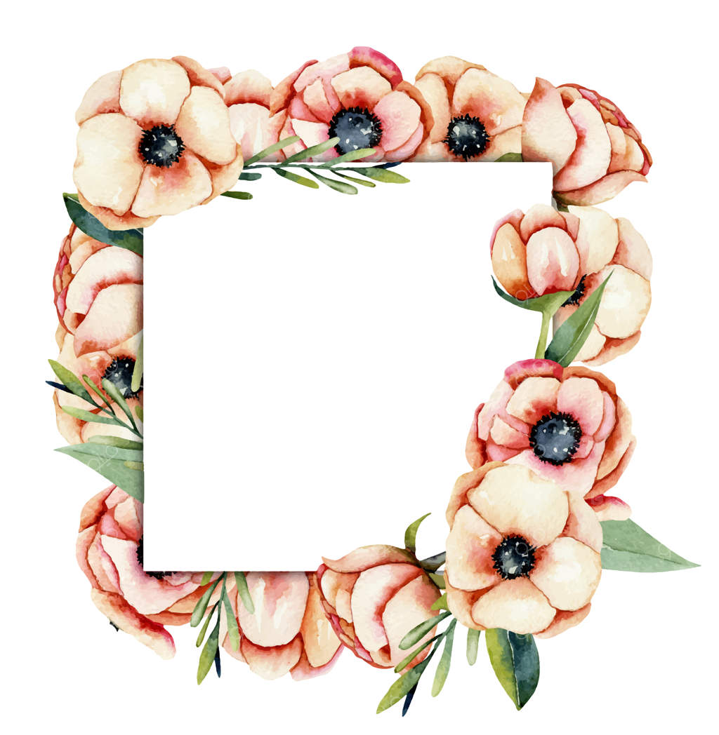 قاب گل‌های شقایق دریایی آبرنگی