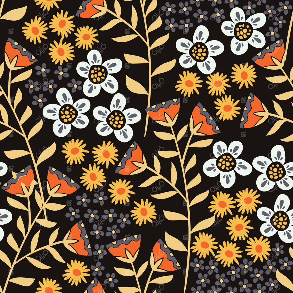 پترن یکپارچه باغ گل انتزاعی